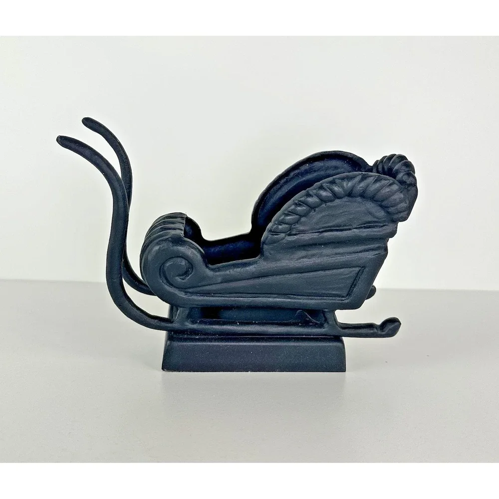 Pottery Barn Christmas Santa's‎ Sleigh Black Bronze Metal Stocking Holder Hanger